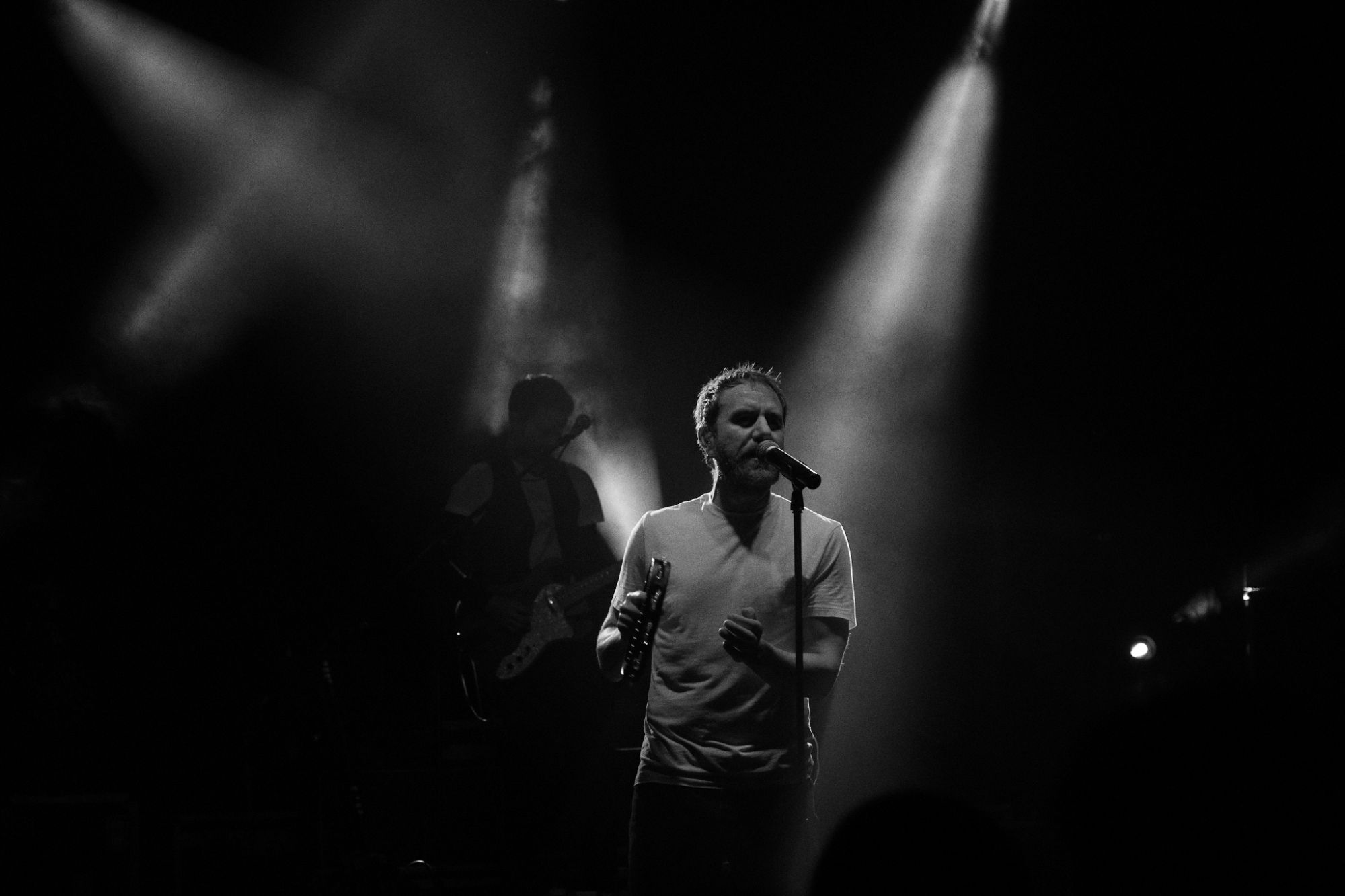 Black and white photo of Tat Bojs performing at Veseli nad Moravou